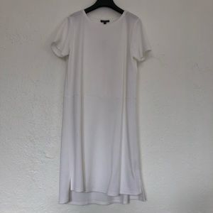 Eileen Fisher White shift dress with pockets